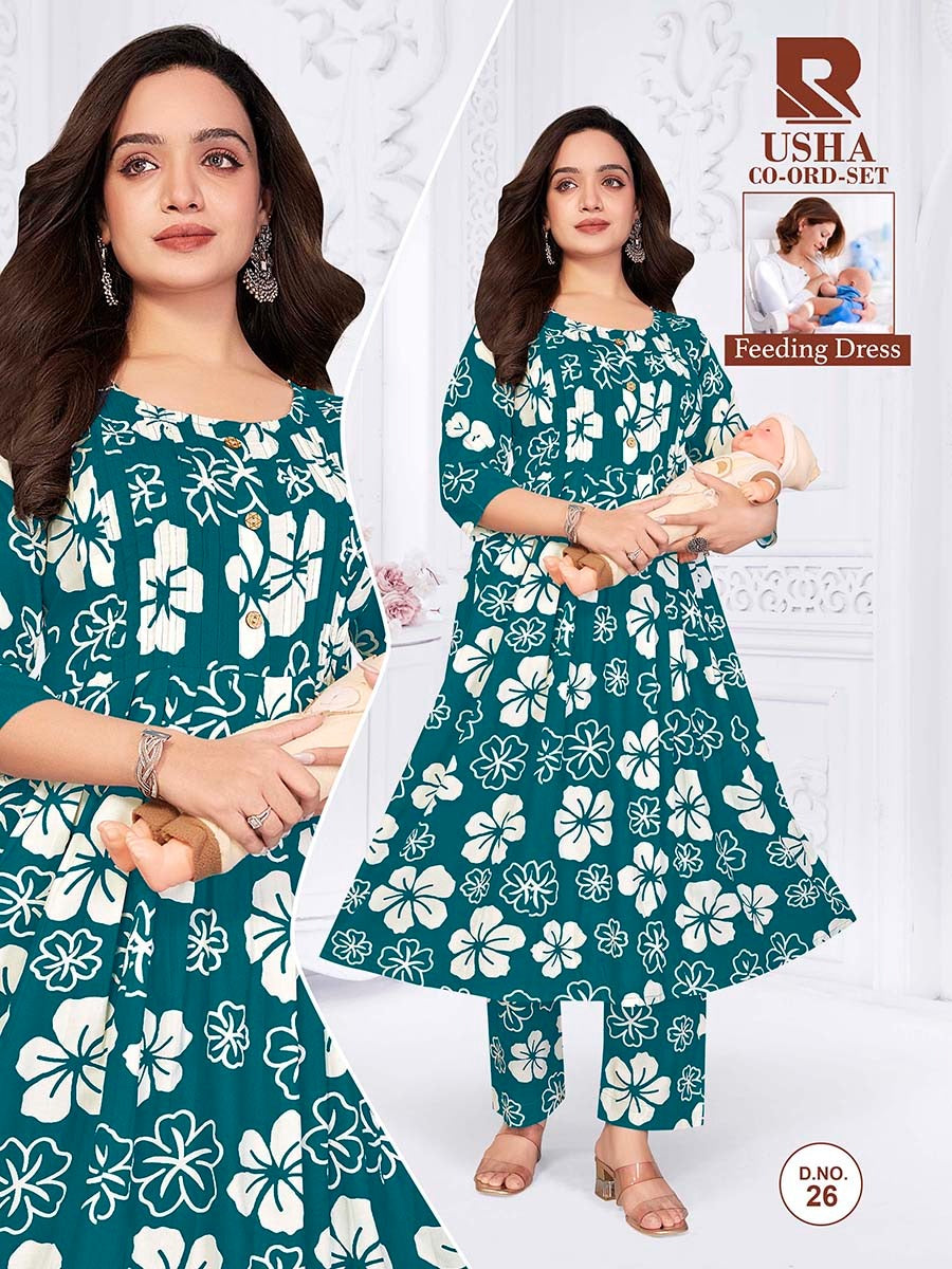 Usha 270626 Raashi Rayon Feeding Co-Ord Set Exporter