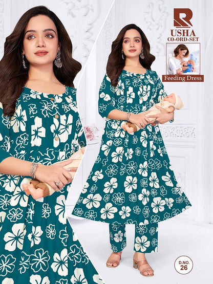 Usha 270626 Raashi Rayon Feeding Co-Ord Set Exporter