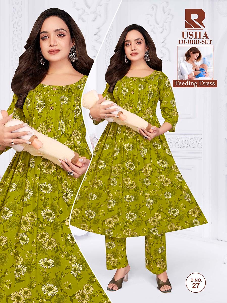 Usha 270626 Raashi Rayon Feeding Co-Ord Set Exporter