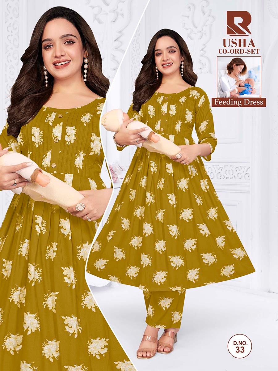 Usha 270626 Raashi Rayon Feeding Co-Ord Set Exporter