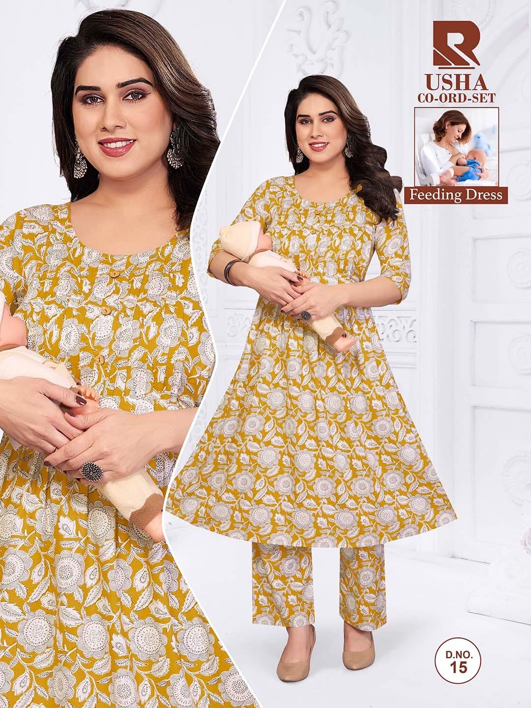 Usha Raashi Rayon Feeding Co-Ord Set Exporter Gujarat