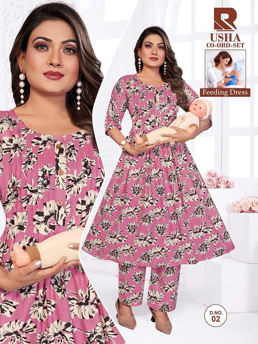 Usha Raashi Rayon Feeding Co-Ord Set Exporter Gujarat