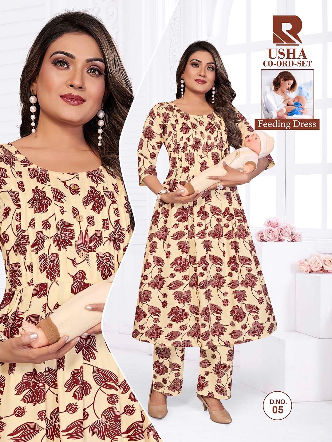 Usha Raashi Rayon Feeding Co-Ord Set Exporter Gujarat
