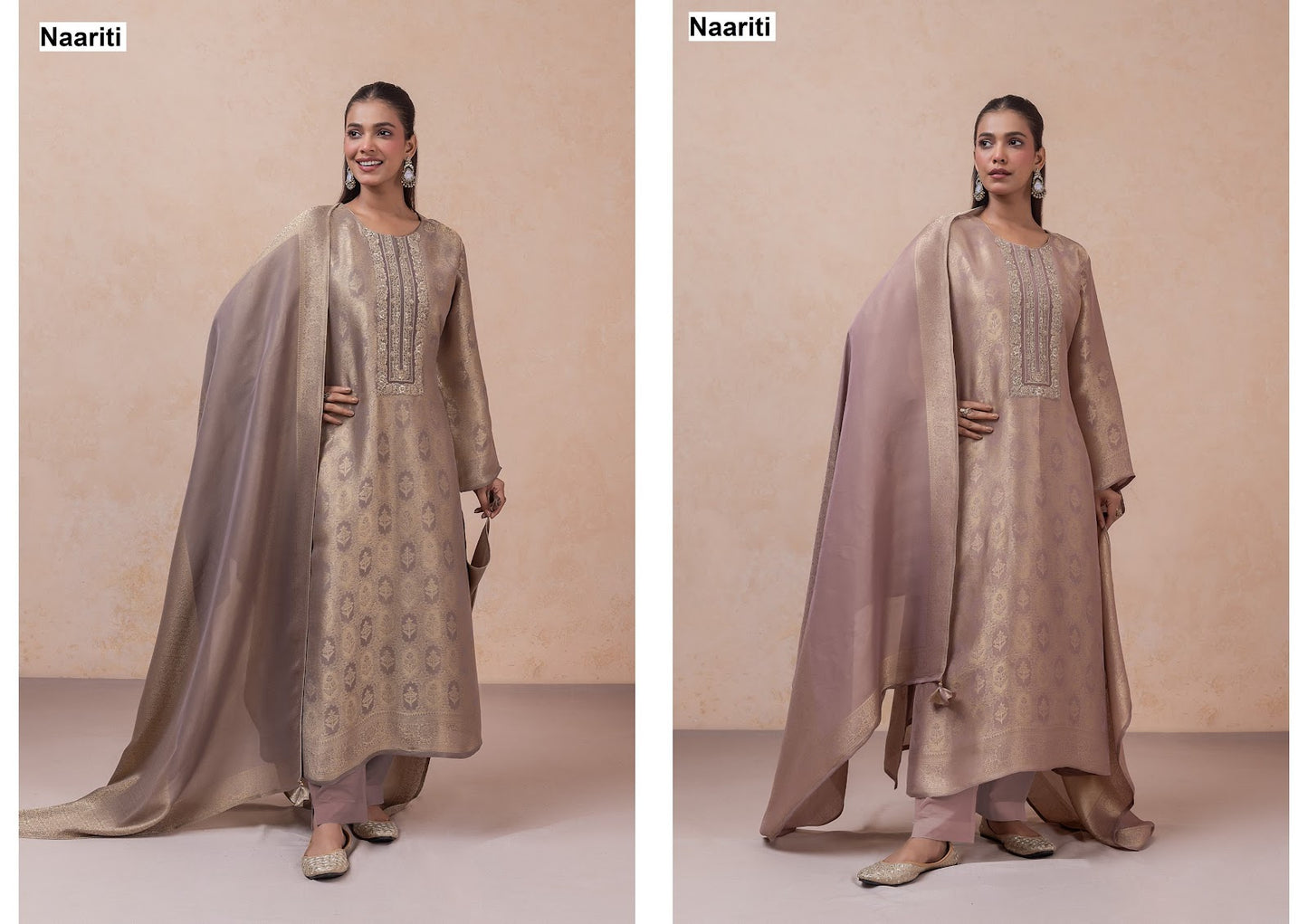 Ushika 2808 Naariti Tissue Silk Pant Style Suits Supplier
