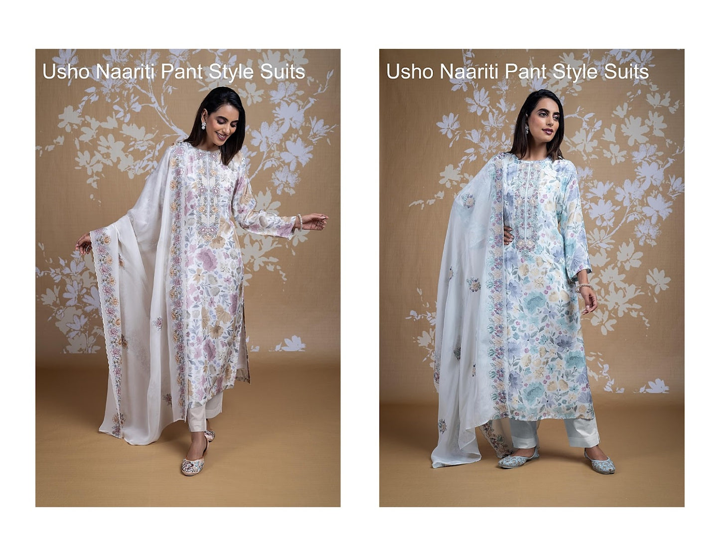 Usho Naariti Pure Muslin Pant Style Suits Wholesaler