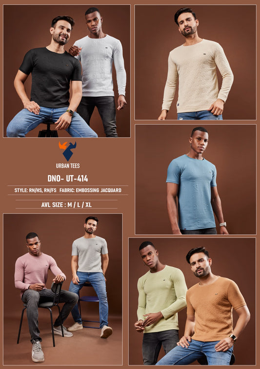 Ut 414 Urban Jacquard Mens Tshirts Wholesale Rate