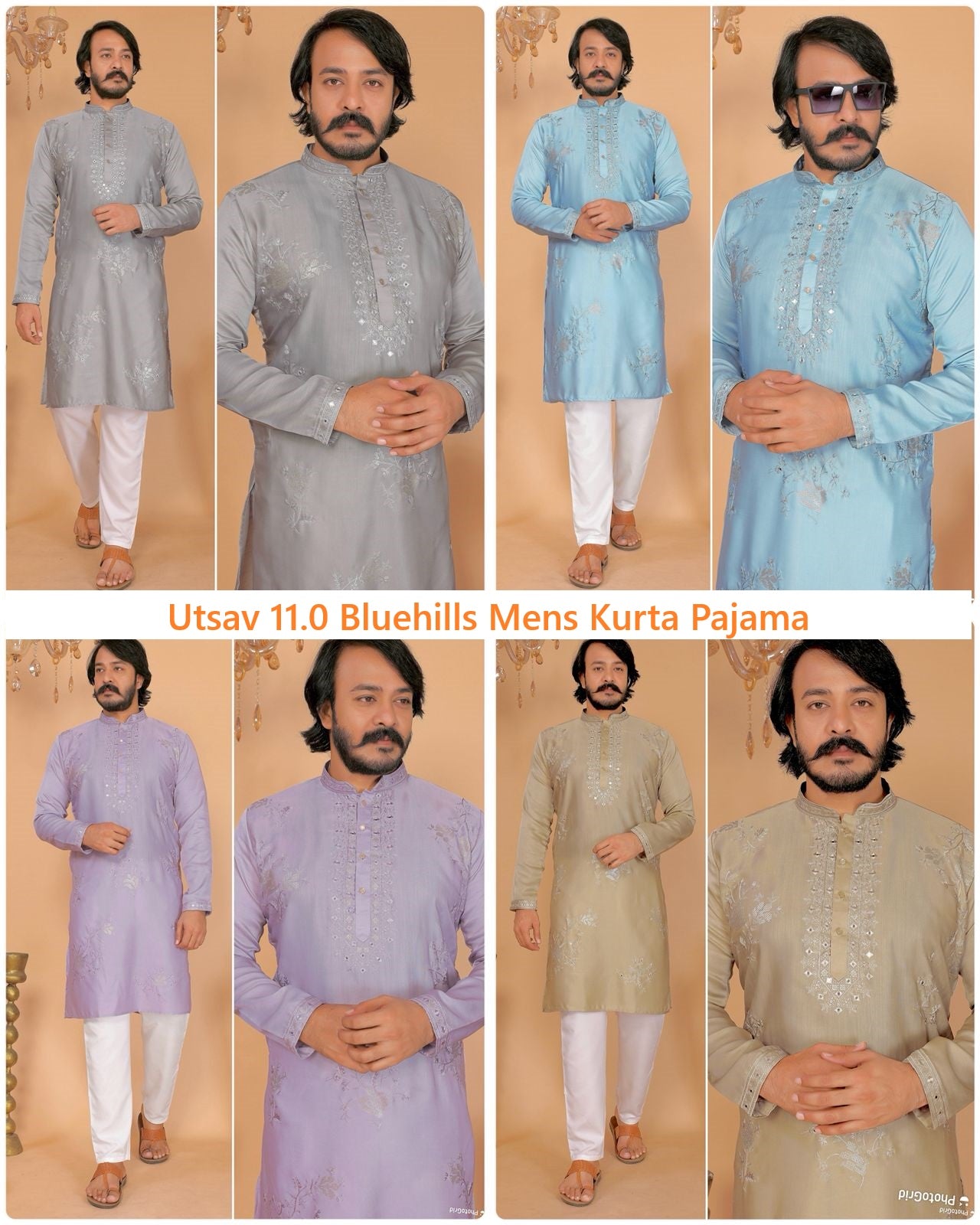 Utsav 11.0 Bluehills Viscose Silk Mens Kurta Pajama Manufacturer India