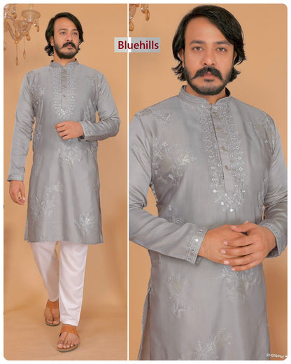 Utsav 11.0 Bluehills Viscose Silk Mens Kurta Pajama Manufacturer India