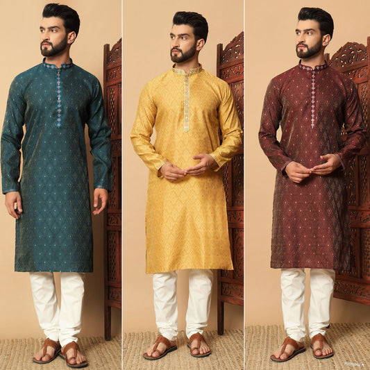 Utsav 6.0 Bluehills Silk Jacquard Mens Kurta Pajama Manufacturer Ahmedabad