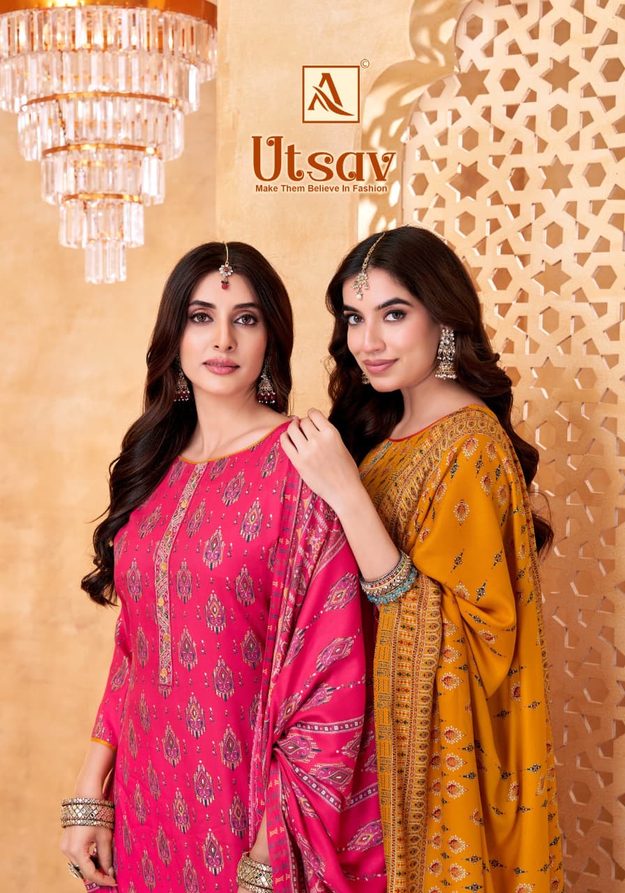 Utsav Alok Viscose Karachi Pashmina Salwar Suits Manufacturer Ahmedabad