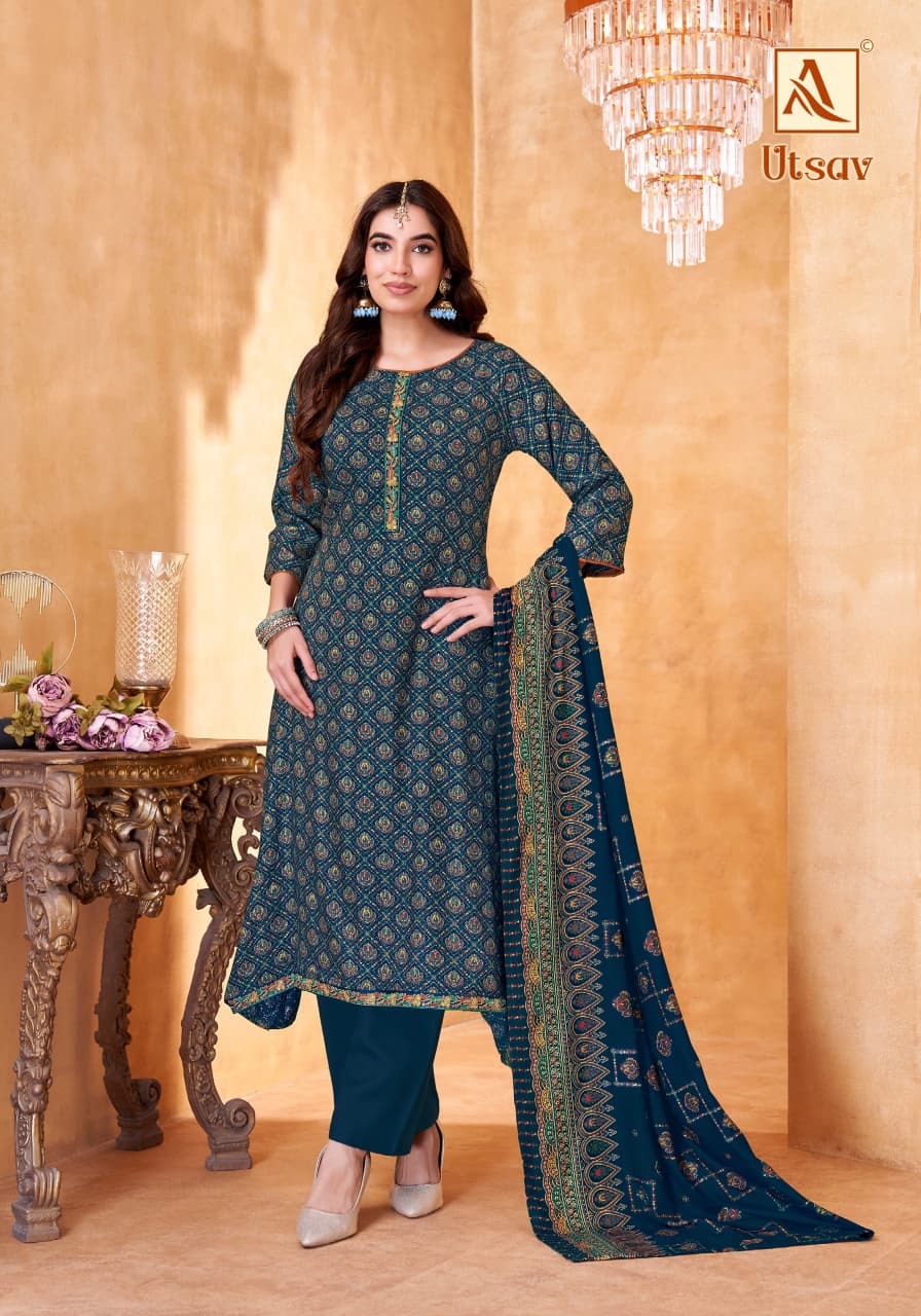 Utsav Alok Viscose Karachi Pashmina Salwar Suits Manufacturer Ahmedabad