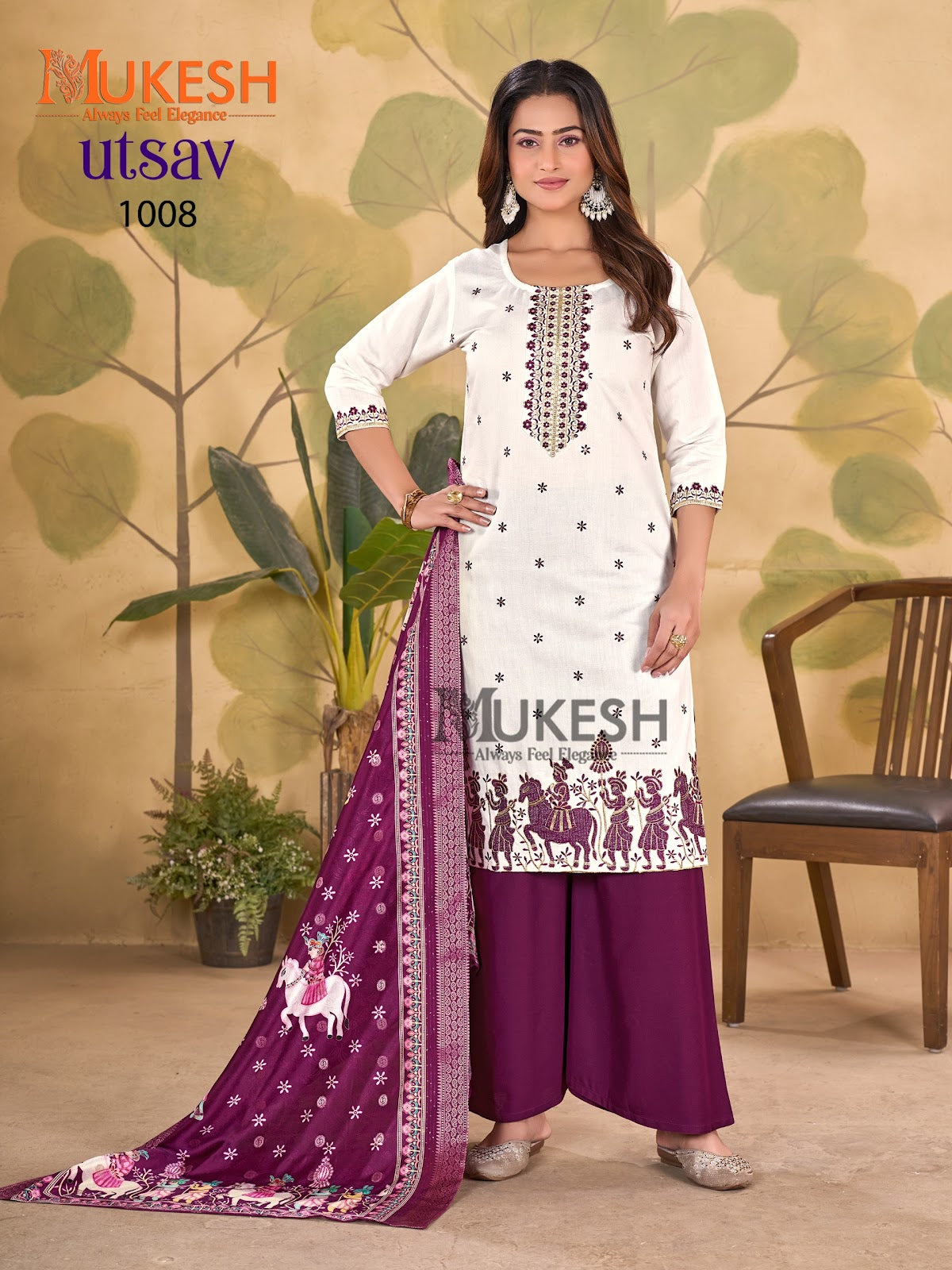 Utsav Mukesh Banwery Gadwal Silk Readymade Plazzo Style Suits Exporter India