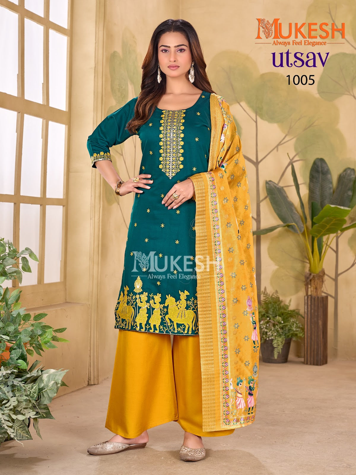 Utsav Mukesh Banwery Gadwal Silk Readymade Plazzo Style Suits Exporter India