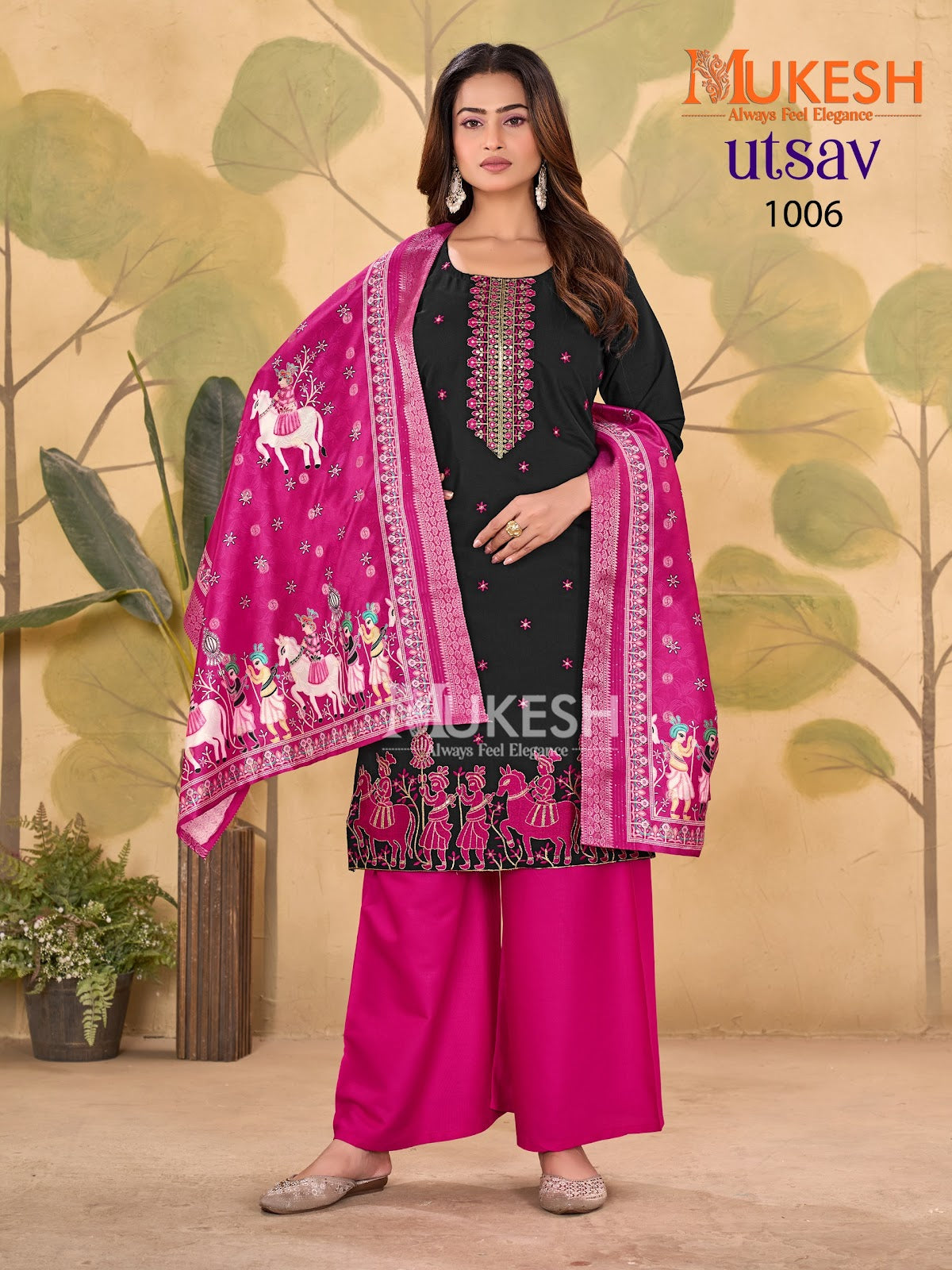 Utsav Mukesh Banwery Gadwal Silk Readymade Plazzo Style Suits Exporter India