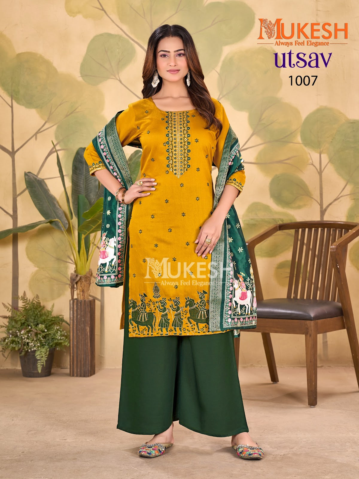 Utsav Mukesh Banwery Gadwal Silk Readymade Plazzo Style Suits Exporter India