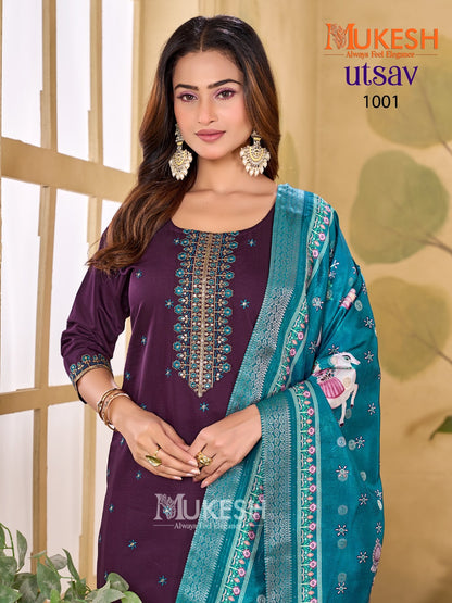 Utsav Mukesh Banwery Gadwal Silk Readymade Plazzo Style Suits Exporter India