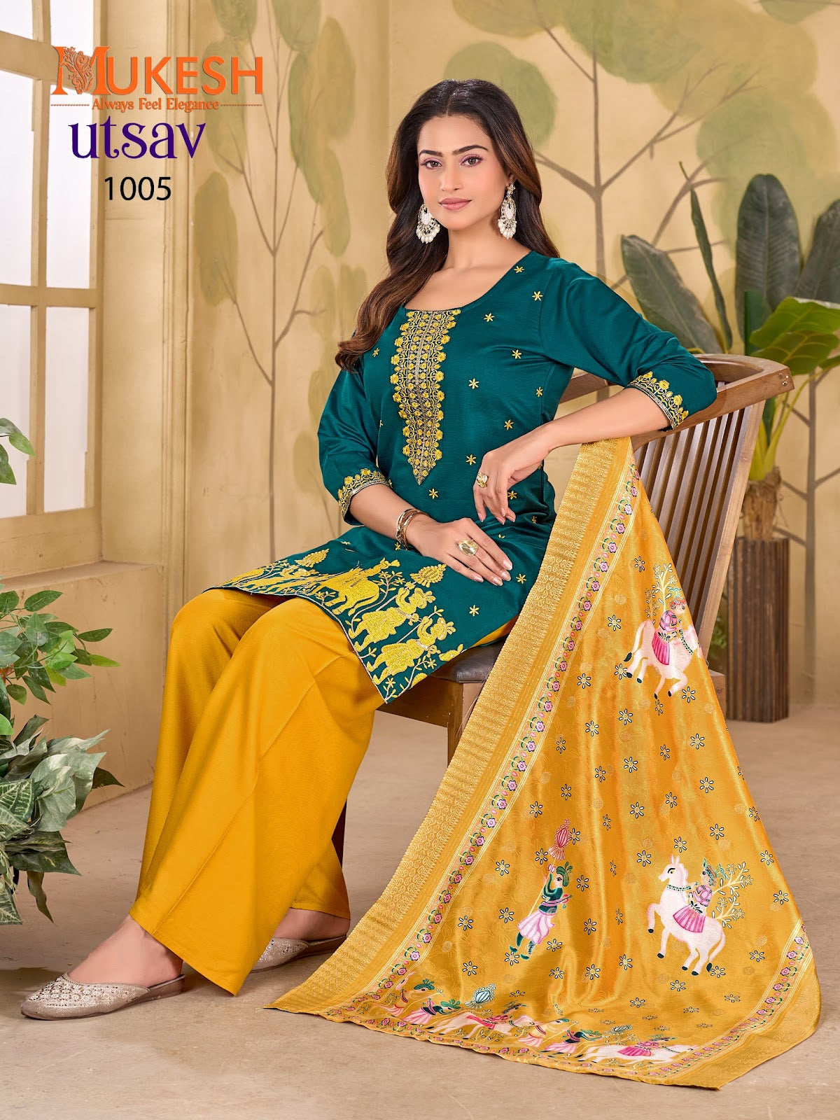 Utsav Mukesh Banwery Gadwal Silk Readymade Plazzo Style Suits Exporter India