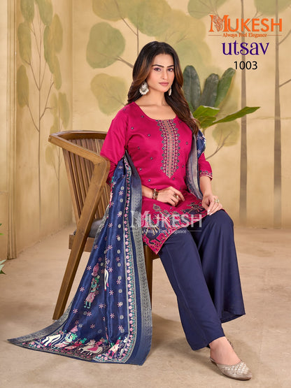 Utsav Mukesh Banwery Gadwal Silk Readymade Plazzo Style Suits Exporter India