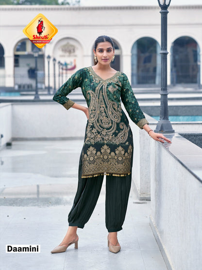 Utsav Vol 2 Afghani Style Shruti Muslin Kurti Bottom Set Manufacturer India