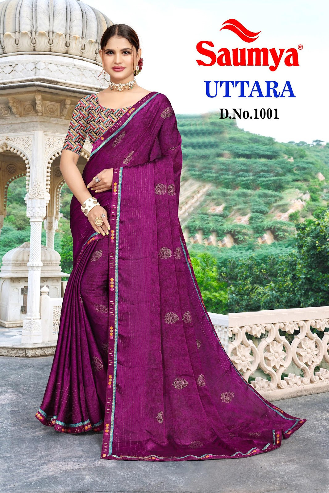 Uttara Saumya Chiffon Sarees Manufacturer Ahmedabad