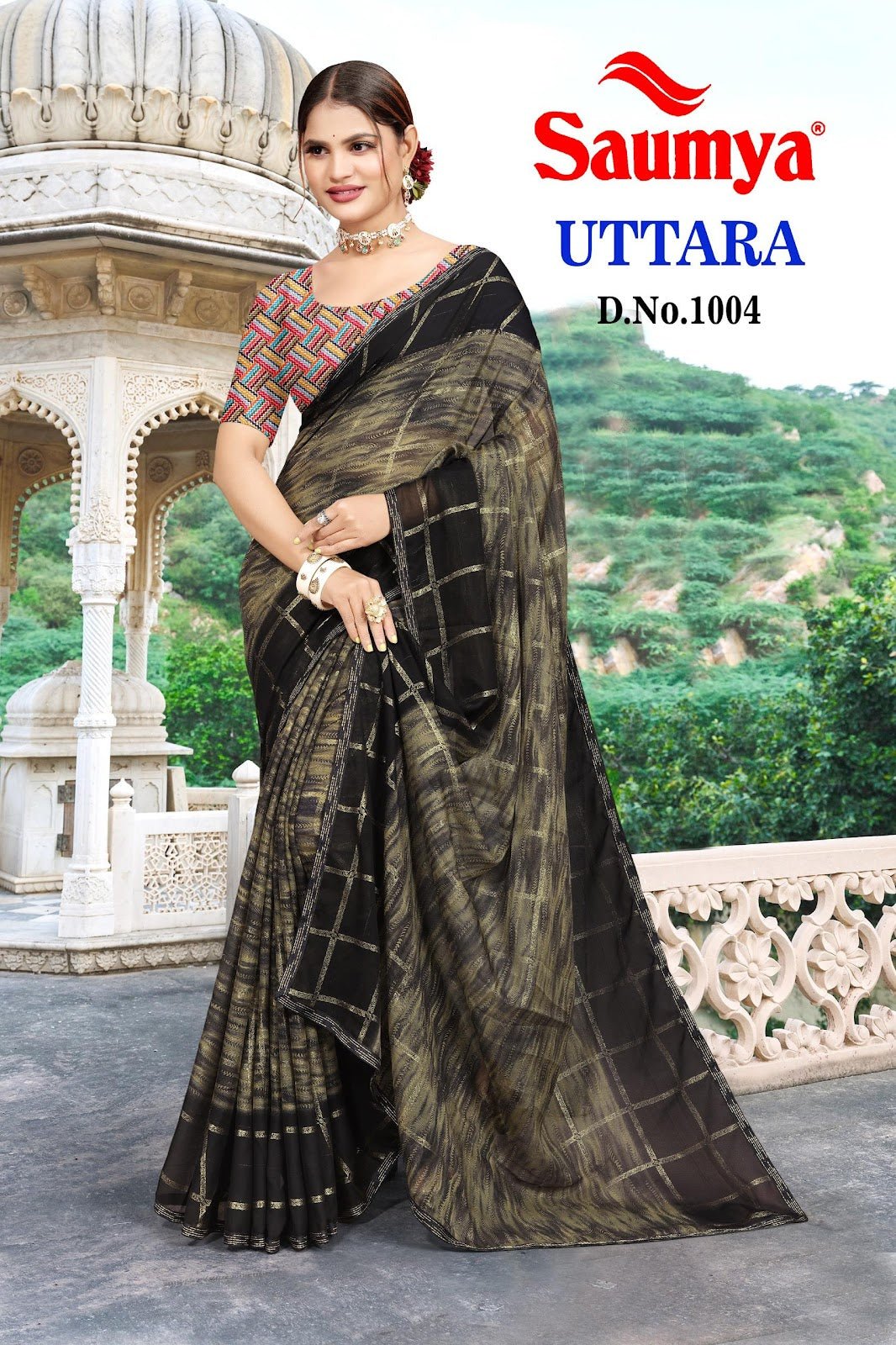 Uttara Saumya Chiffon Sarees Manufacturer Ahmedabad