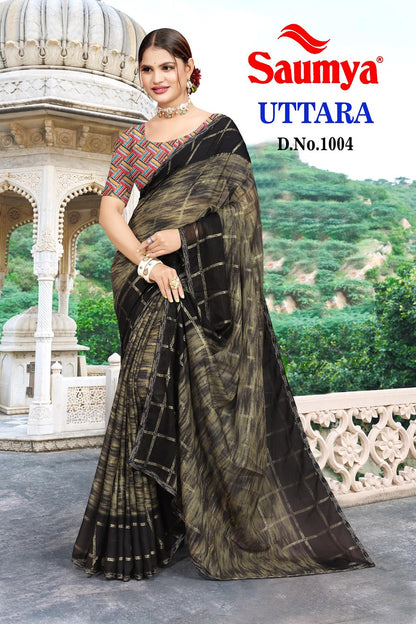 Uttara Saumya Chiffon Sarees Manufacturer Ahmedabad