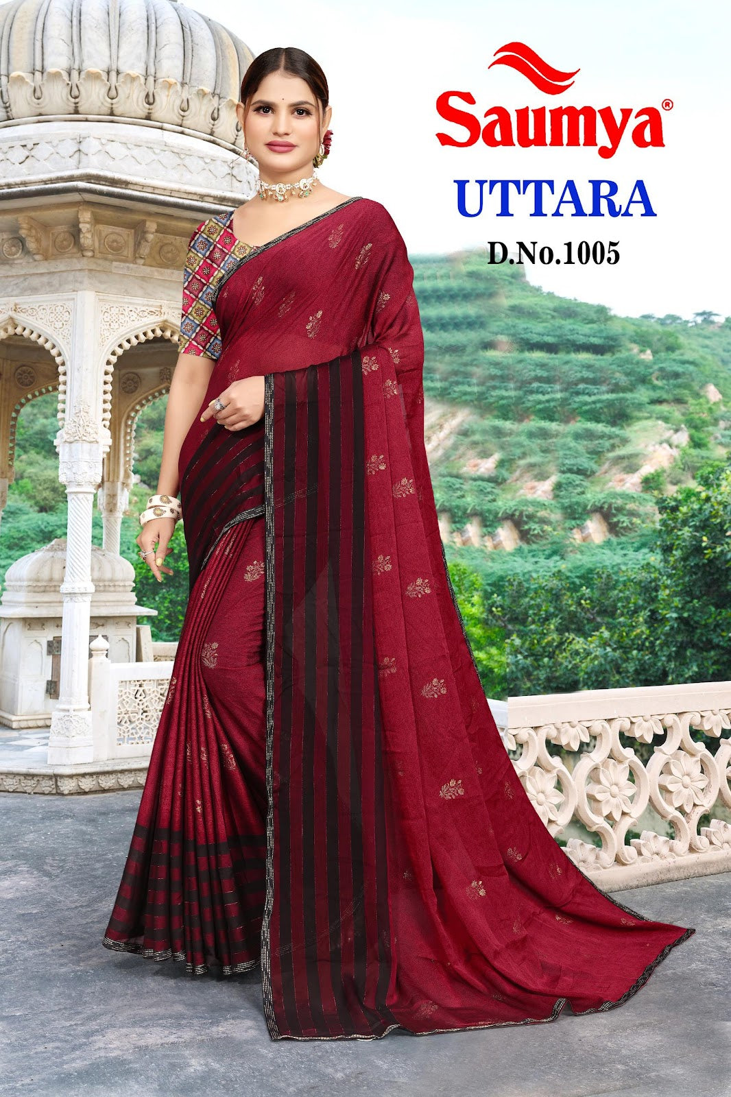 Uttara Saumya Chiffon Sarees Manufacturer Ahmedabad