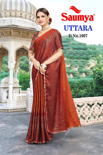 Uttara Saumya Chiffon Sarees Manufacturer Ahmedabad