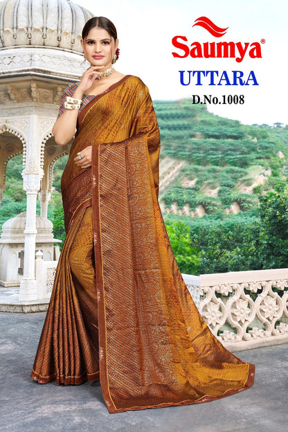Uttara Saumya Chiffon Sarees Manufacturer Ahmedabad