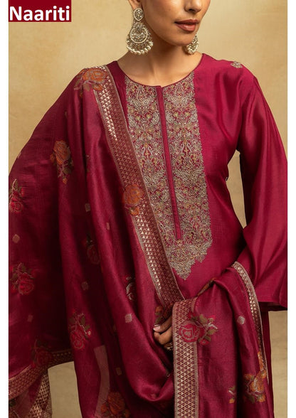 Uzaya 2929 Naariti Raw Silk Pant Style Suits Manufacturer Ahmedabad