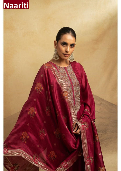 Uzaya 2929 Naariti Raw Silk Pant Style Suits Manufacturer Ahmedabad