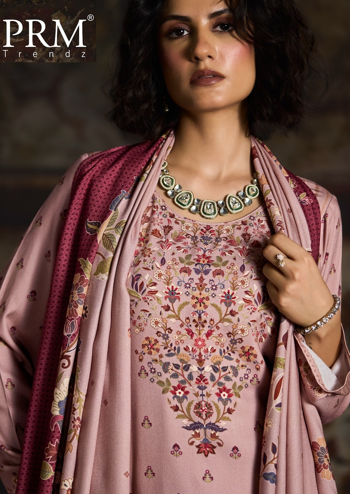 Uzmaa Prm Trendz Viscose Pashmina Suits Wholesale Price