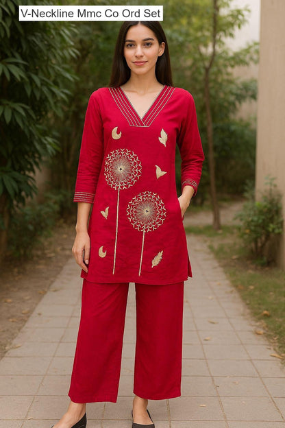 V-Neckline Mmc Vatican Co Ord Set Wholesale Price