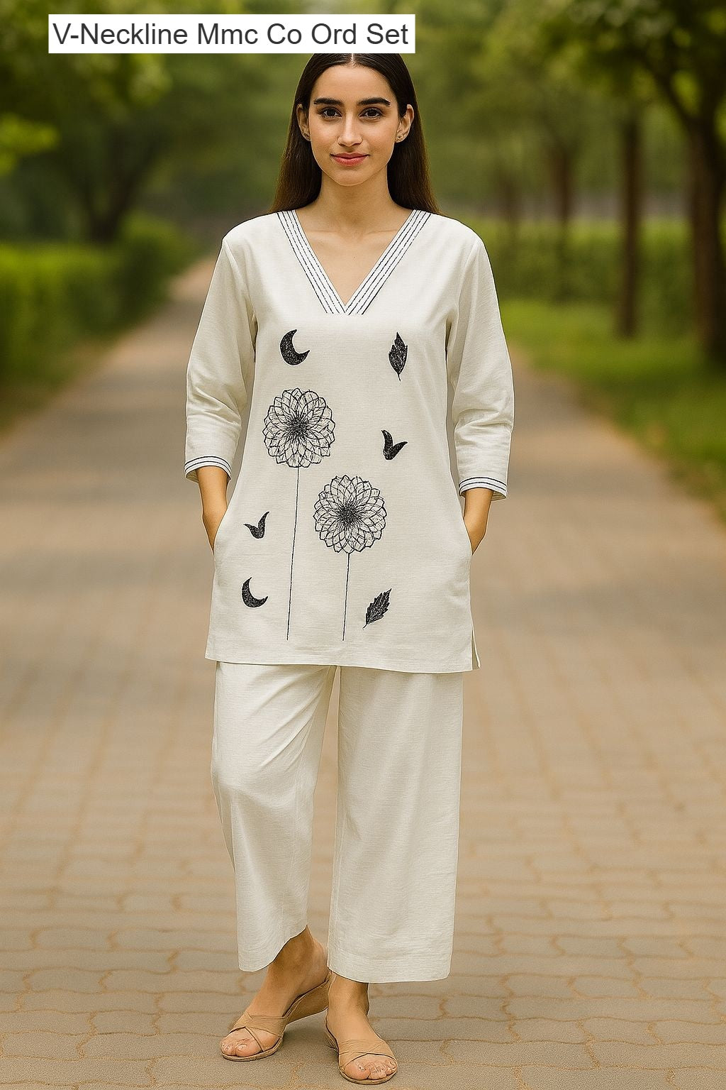 V-Neckline Mmc Vatican Co Ord Set Wholesale Price