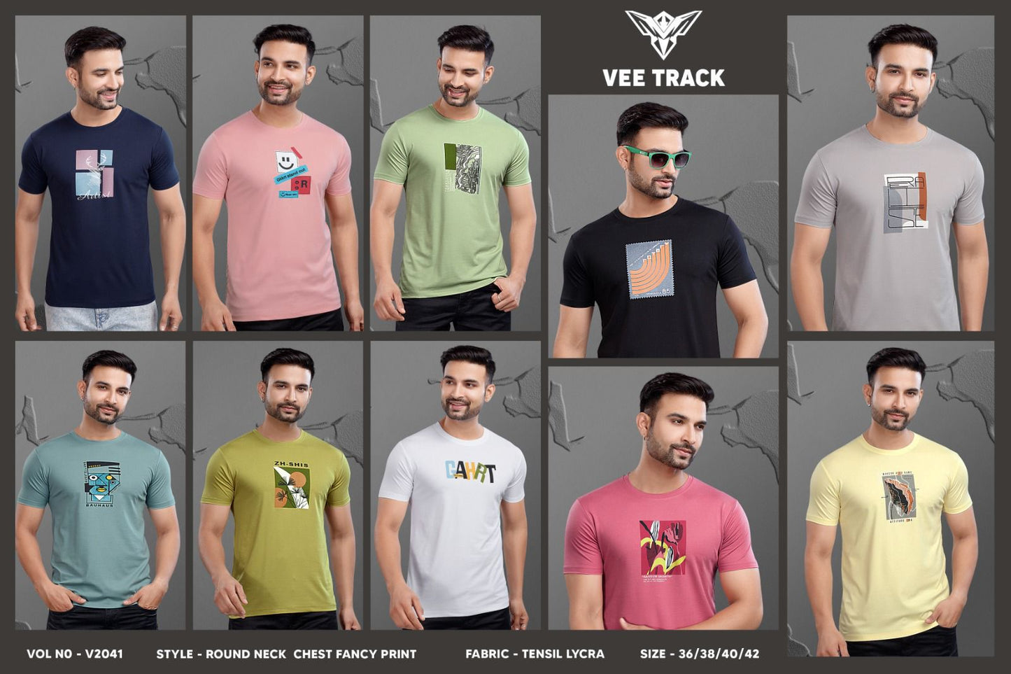V2041 Vee Track Tencil Lycra Mens Tshirts Supplier