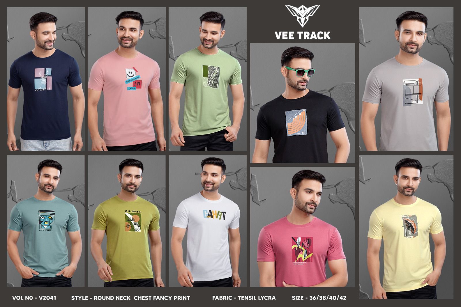 V2041 Vee Track Tencil Lycra Mens Tshirts Supplier