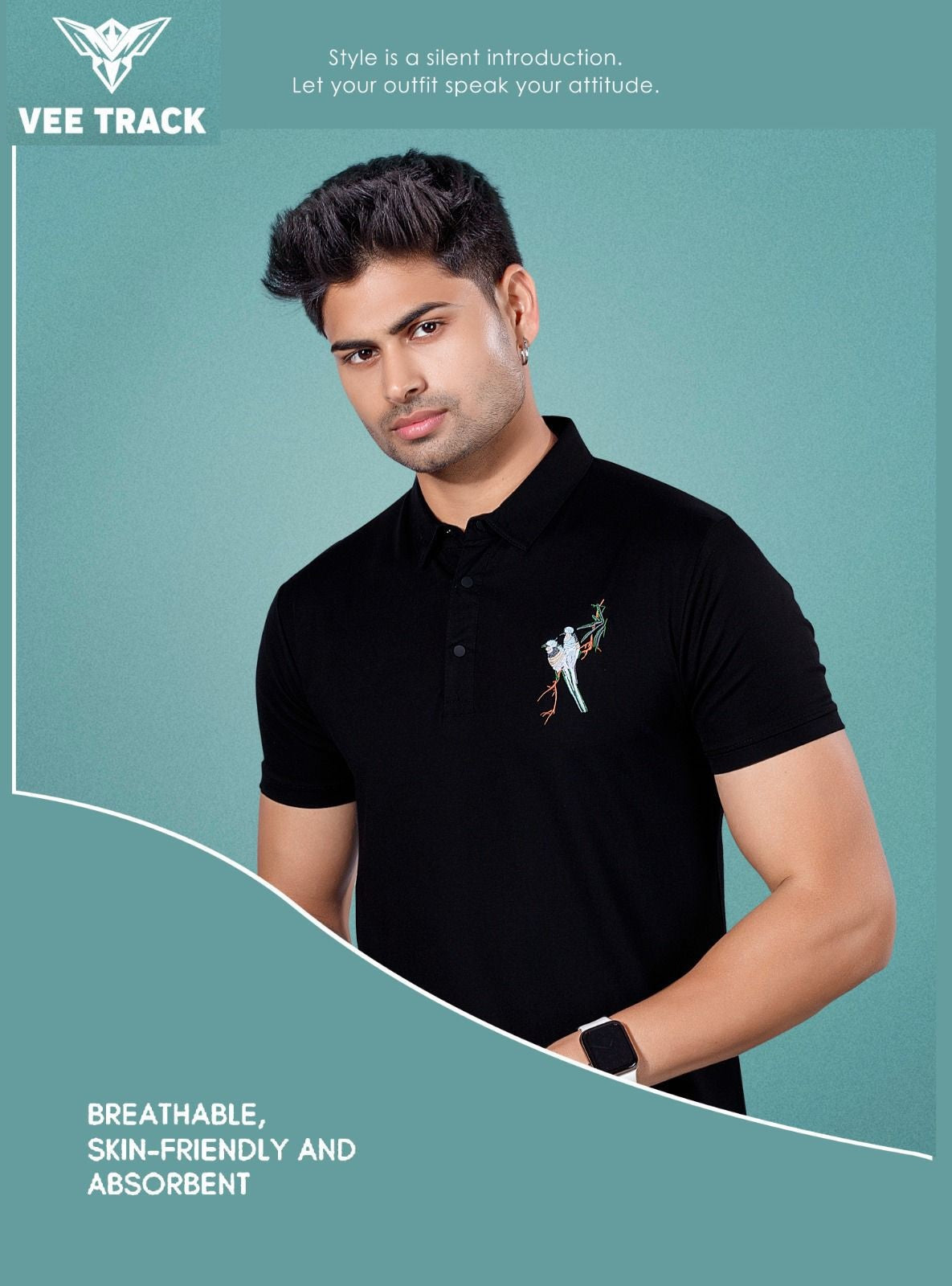 V2044 Vee Track Tencil Lycra Mens Tshirts Wholesaler Ahmedabad