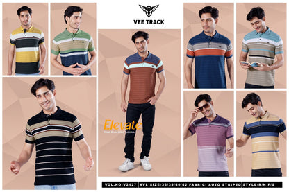 V2127 Vee Track Auto Stripes Mens Tshirts Exporter
