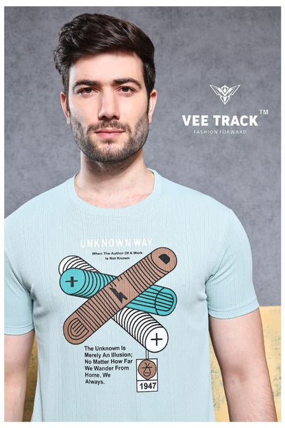 V2194 Vee Track Jacquard Lycra Mens Tshirts Manufacturer Ahmedabad