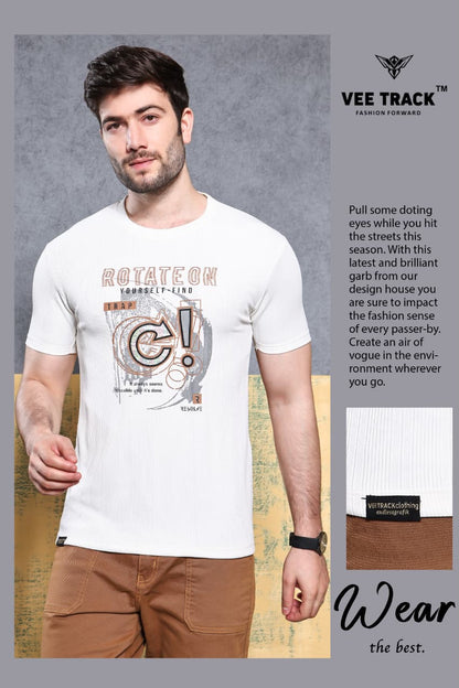 V2194 Vee Track Jacquard Lycra Mens Tshirts Manufacturer Ahmedabad