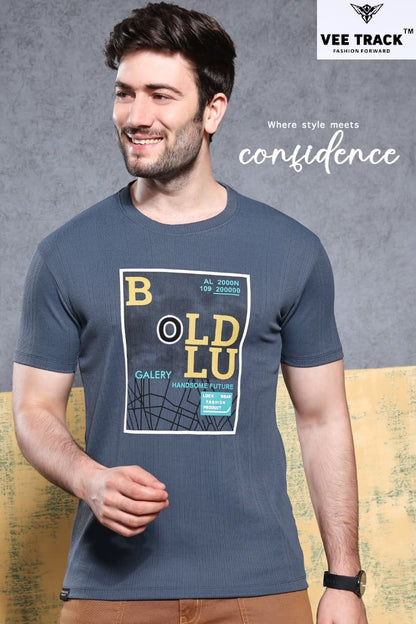 V2194 Vee Track Jacquard Lycra Mens Tshirts Manufacturer Ahmedabad