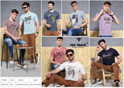 V2194 Vee Track Jacquard Lycra Mens Tshirts Manufacturer Ahmedabad