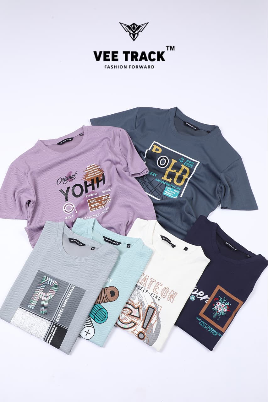 V2194 Vee Track Jacquard Lycra Mens Tshirts Manufacturer Ahmedabad
