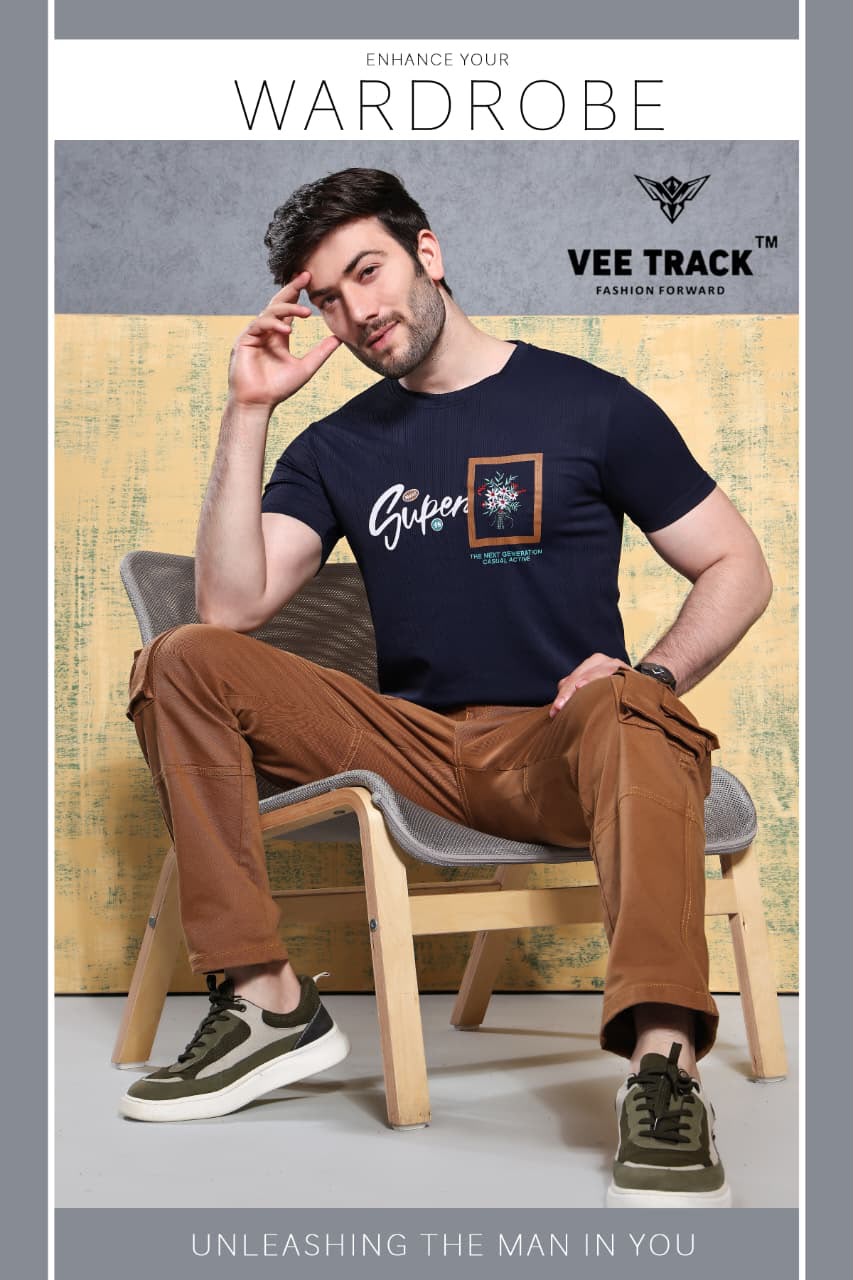 V2194 Vee Track Jacquard Lycra Mens Tshirts Manufacturer Ahmedabad