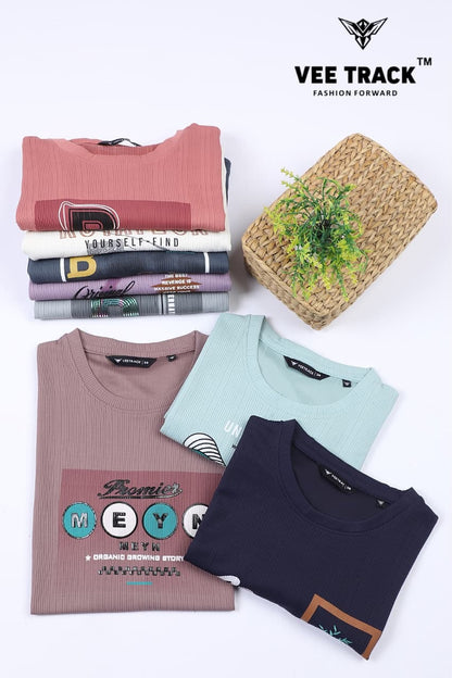 V2194 Vee Track Jacquard Lycra Mens Tshirts Manufacturer Ahmedabad
