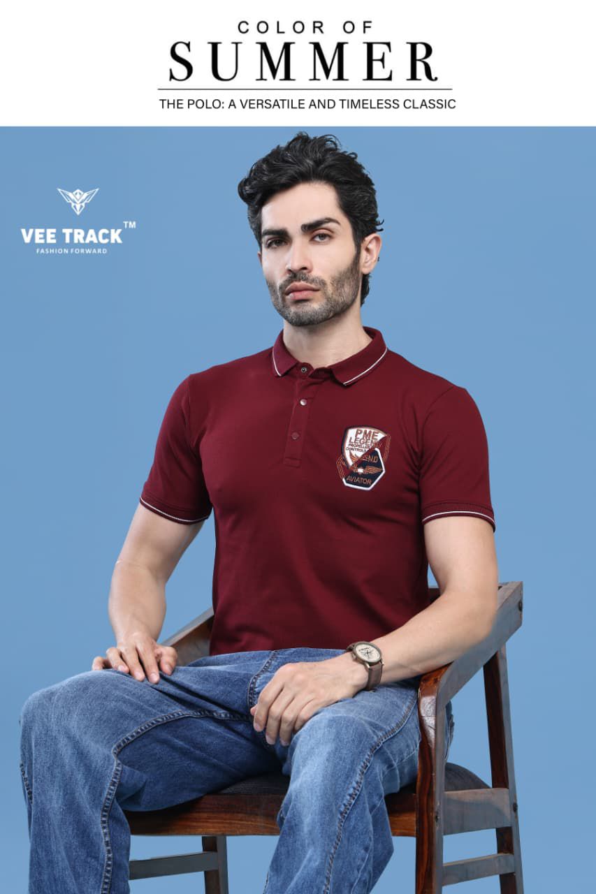 V2202 Vee Track Cotton Lycra Mens Tshirts Wholesale Rate