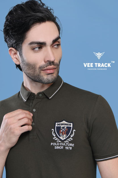 V2202 Vee Track Cotton Lycra Mens Tshirts Wholesale Rate
