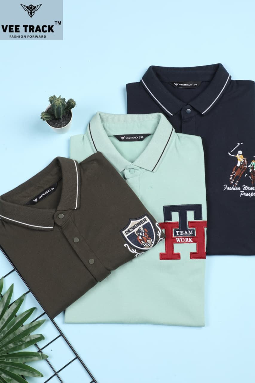 V2202 Vee Track Cotton Lycra Mens Tshirts Wholesale Rate