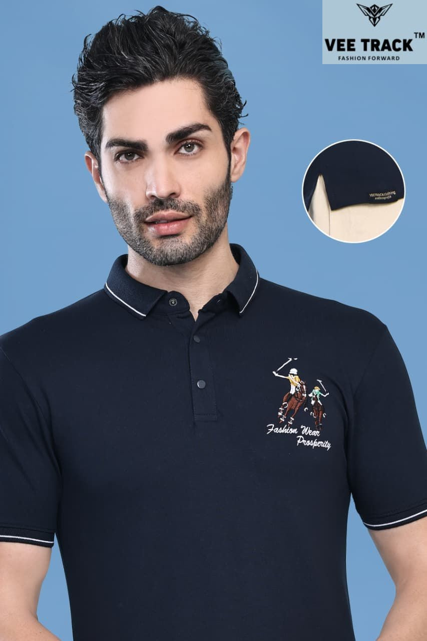 V2202 Vee Track Cotton Lycra Mens Tshirts Wholesale Rate