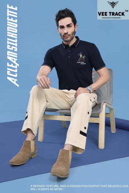 V2202 Vee Track Cotton Lycra Mens Tshirts Wholesale Rate